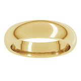 18K Yellow Gold 5 mm Comfort-Fit Half Round Band Size 8.5