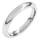 Platinum 3 mm Comfort-Fit Half Round Band Size 8.5