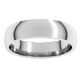 14K White Gold 5 mm Lightweight Comfort-Fit Half Round Band Size 12