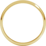 14K Yellow Gold 3 mm Lightweight Half Round Band Size 9