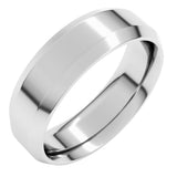 Sterling Silver 6 mm Beveled-Edge Comfort-Fit Flat Band Size 11