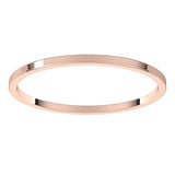 14K Rose Gold 1 mm Ultra-Lightweight Flat Band Size 9