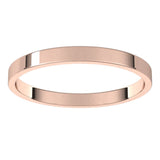 14K Rose Gold 2 mm Ultra-Lightweight Flat Band Size 8