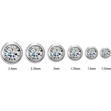 14K White Gold .03 CTW Natural Diamond Micro Bezel-Set Earrings
