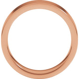 14K Rose Gold 6 mm Comfort-Fit Flat Band Size 10.5