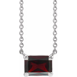 14K White Gold Natural Mozambique Garnet 18" Necklace