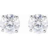 Sterling Silver 1 1/5 CTW Lab-Grown White Diamond Earrings