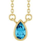 14K Yellow Gold Natural Aquamarine 18