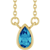 14K Yellow Gold Natural Blue Zircon 18