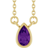 14K Yellow Gold Natural Amethyst 18