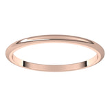 14K Rose Gold 1.5 mm Half Round Band Size 2