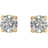 14K Yellow Gold 1/5 CTW Natural White Diamond Earrings