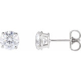 Sterling Silver 4 CTW Lab-Grown White Diamond Earrings