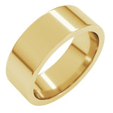 10K Yellow Gold 7 mm Comfort-Fit Flat Band Size 8.5