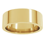 10K Yellow Gold 7 mm Comfort-Fit Flat Band Size 8.5