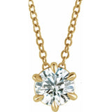 14K Yellow Gold 5/8 CT Lab-Grown Diamond Solitaire 16-18