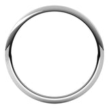 Platinum 1 mm Half Round Band Size 8