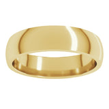 14K Yellow Gold 5 mm Lightweight Comfort-Fit Half Round Band Size 4