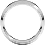 14K White Gold 7 mm Beveled-Edge Comfort-Fit Flat Band Size 11