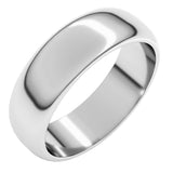 10K White Gold 6 mm Half Round Band Size 11