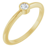 14K Yellow Gold 1/10 CT Rose-Cut Natural Diamond Stackable Ring
