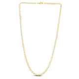 14K Gold 3.2mm White Pave Curb Chain 