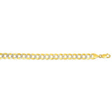 14K Gold 8.3mm White Pave Curb Chain 