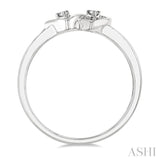 1/10 Ctw Twin Hearts Diamond Ring in 10K White Gold