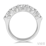 3 Ctw 5 Stone Round Cut Diamond Wedding Band in 14K White Gold