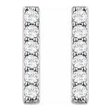 14K White 1/10 CTW Natural Diamond Bar Earrings
