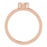 14K Rose 5 mm Natural White Sapphire Ring