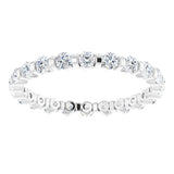 14K White 5/8 CTW Natural Diamond Eternity Band Size 5