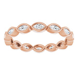 14K Rose 3/8 CTW Natural Diamond Eternity Band Size 5