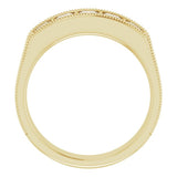 14K Yellow 1 1/4 CTW Natural Diamond Milgrain Band