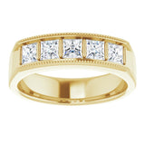 14K Yellow 1 1/4 CTW Natural Diamond Milgrain Band