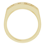 14K Yellow 1 3/8 CTW Natural Diamond Milgrain Band