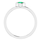 Platinum 4.5 mm Natural Emerald Ring