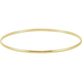 14K Yellow Engravable 2 mm Half Round Bangle 7 1/2" Bracelet