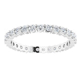 14K White 1/2 CTW Natural Diamond Eternity Band Size 5