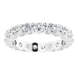 18K White 2 CTW Natural Diamond Eternity Band Size 8.5
