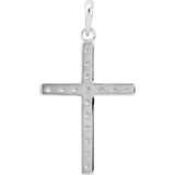 14K White 1/4 CTW Natural Diamond Cross Pendant