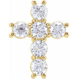 14K Yellow 3/4 CTW Natural Diamond Cross Pendant