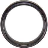 Black Titanium 9 mm Beveled Stepped-Edge Band Size 9