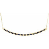 14K Yellow Natural Blue Sapphire Bar 16-18" Necklace
