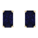14K Yellow Lab-Grown Blue Sapphire Earrings