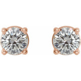 14K Rose Gold 1/3 CTW Natural White Diamond Earrings