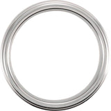 Tungsten 6 mm Stepped-Edge Inlay Comfort-Fit Band  Size 9