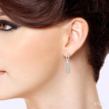 1/10 Ctw Round Cut Diamond Paperclip Earring in Sterling Silver