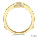 1/3 Ctw Curved Center Round Cut Diamond Insert Ring in 14K Yellow Gold