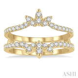 1/2 Ctw Lotus Center Round Cut Diamond Insert Ring in 14K Yellow Gold